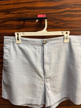 Banana Republic Pale Blue High-Rise Linen-Blend Women's Shorts